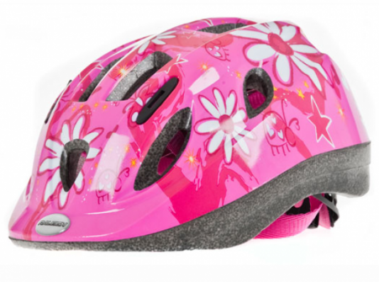 Mystery Pink Flower 52cm-56cm Junior Helmet With LED Rear Light CSH205M - Image 1